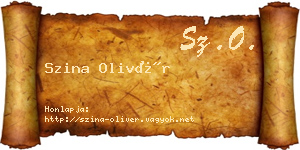 Szina Olivér névjegykártya