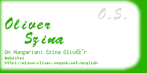 oliver szina business card